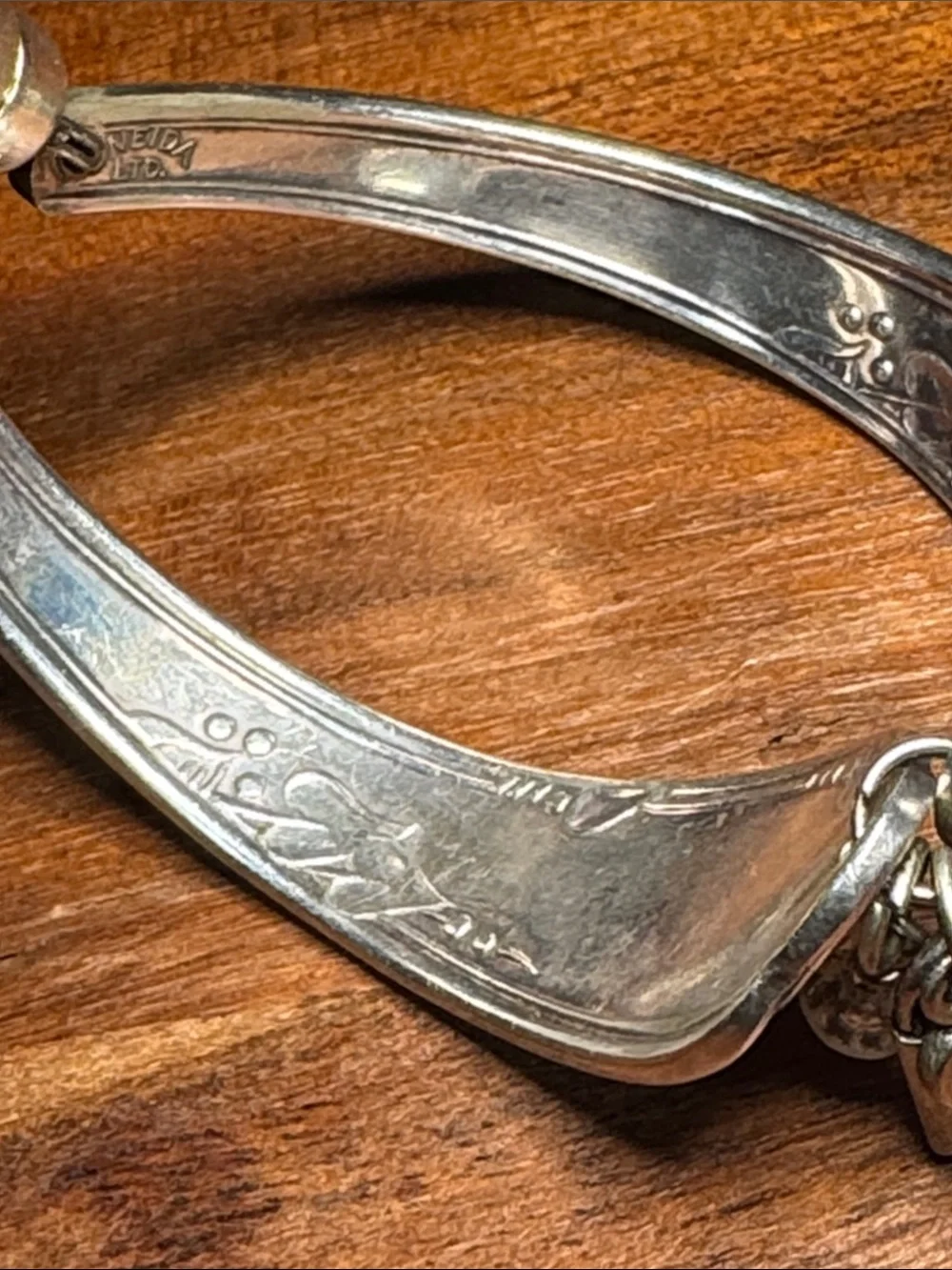 Oneida silver plate flatware magnetized spoon bracelet, custom made piece